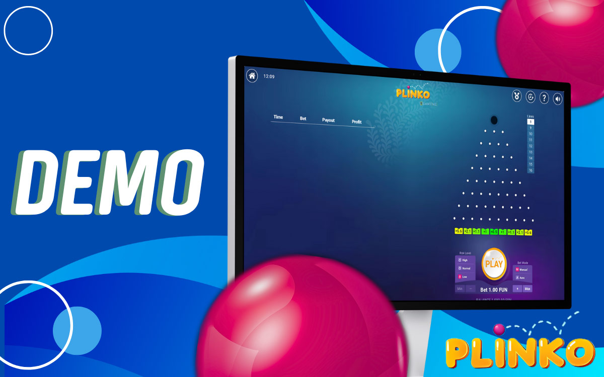 Plinko has its own demo mode 